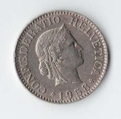 1958 Switzerland 10 Rappen Coin CONFOEDERATIO HELVETICA | eBay