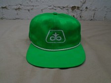 VTG 90s Pioneer Seeds Green Checkered Nylon Snapback Trucker Hat Baseball Cap