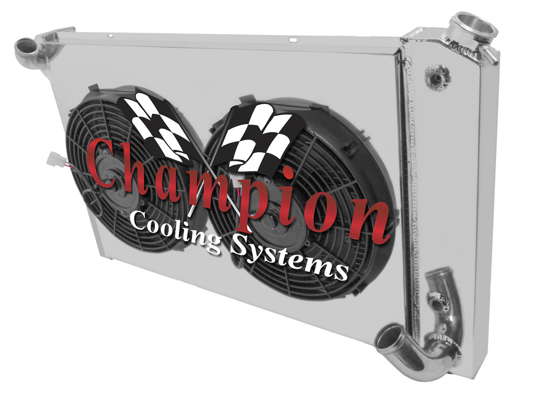 1969 1970 1971 1972 Corvette 3 Row ADV Champion Radiator w/ 2 12