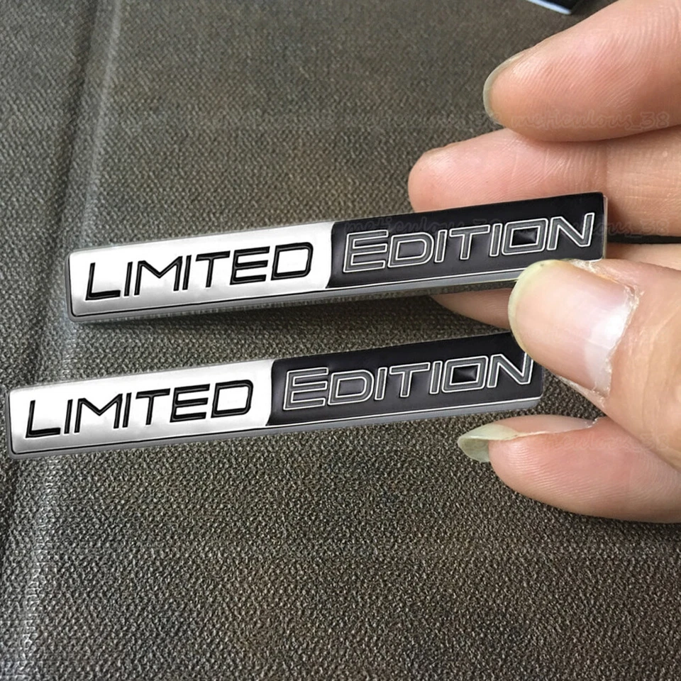 2 PIEZAS 3D Edición Limitada Negro Car Maletero Metal Emblema Insignia Carrocería Guardabarros Pegatinas Foto 2 de 4