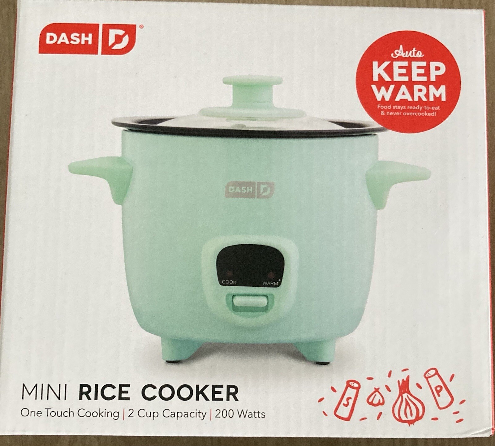 Dash Mini Rice Cooker One Touch Cooking 2cup Capacity 200 Wa