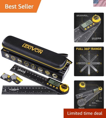 7'' Aluminum Digital Angle Finder Gauge - Precise Protractor with XL Display