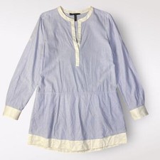 BCBGMaxAzria Blue White Chambray Kelci Dress Size M Business Casual