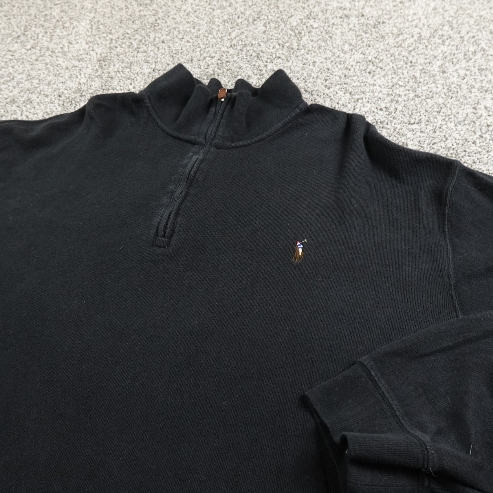 Polo Ralph Lauren maglione uomo 3XB Estate costina carne pony pullover felpa zip