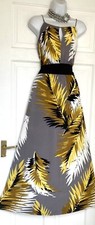 WALLIS KEYHOLE FRONT FERN LEAVES PRINT MAXI JERSEY PARTY DRESS SIZE 18
