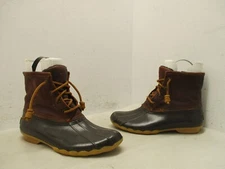 Sperry Top-Sider Brown Rubber Leather Lace Zip Duck Boots Size 6 Style STS91176