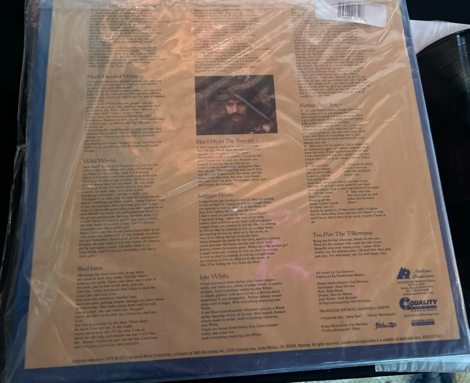 Cat Stevens TEA FOR THE TILLERMAN Audiophile 200g Vinyl LIKE NEW Analogue MINT! - Image 3 of 4