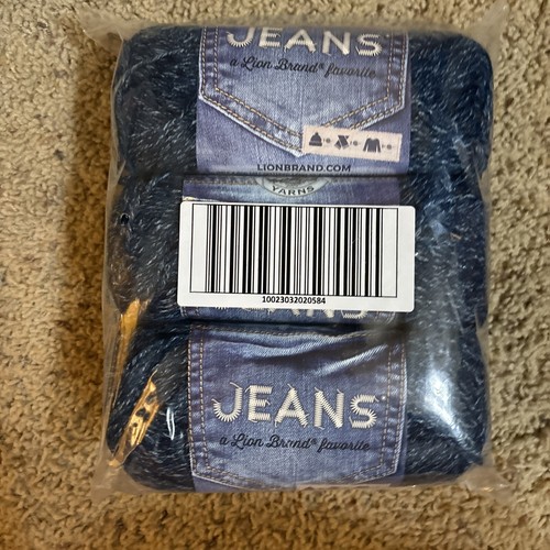 (3er Pack) Lion Brand Yarn 505-03 Jeansgarn, klassisch dunkelblau