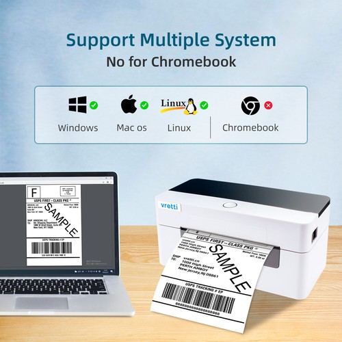 VRETTI Thermal Shipping Label Printer Desktop USB 4X6 for Royal Mail