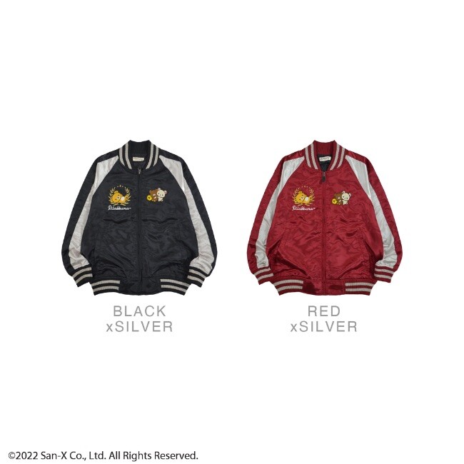 Rilakkuma Sukajan San-X Black /Red 1PC collage jacket M/L/LL from