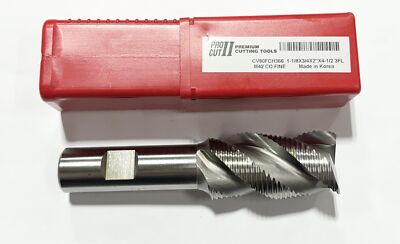 ProCut 1-1/8'' Cobalt Roughing End Mill 3 Flute Fine Pitch 3/4'' Shank