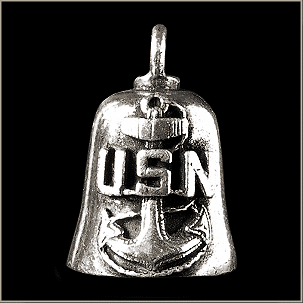 US Navy Anchor Bell Gremlin Biker Bell With US Navy Anchor Design - Guardian Bell For Harley &amp; Motorcycles Guardian Bell Hanger