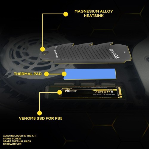 Fantom Drives VENOM8 2TB NVMe Gen 4 M.2 Internal SSD PS5 Memory Upgrade 3D NAND - Picture 5 of 5