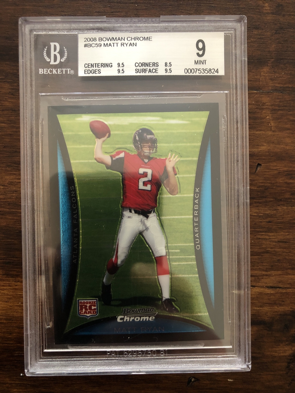 2008 bowman chrome #bc59 matt ryan bgs 9 (RC)