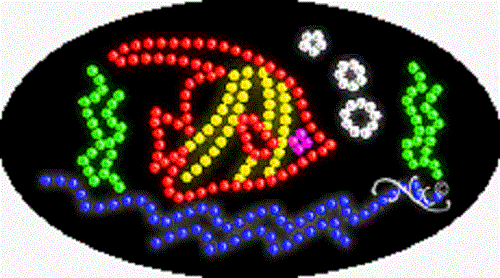 BRAND NEW FISH LOGO 27x15 OVAL SOLID/ANIMATED LED SIGN w/CUSTOM OPTIONS 24041 - Picture 1 of 3