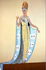 Erte Matted Print 1991 ISIS GODDESS of LIFE and MAGIC Art Deco Fashion