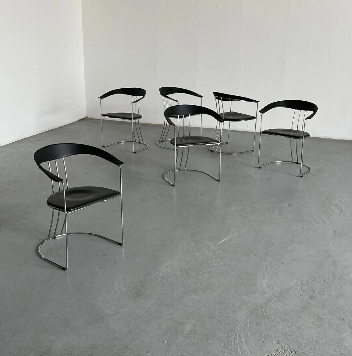 1 of 6 Vintage Postmodern Dining Chairs in Style of Ursula 1 of 6 Vintage Postmodern Dining Chairs in Style of Ursula