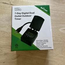 BN-LINK 7 Day Outdoor Heavy Duty Digital Programmable Timer Dual Outlet 125V AC