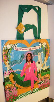 WOMENS Blue Q VICE PRESIDENT KAMALA HARRIS TOTE SHOULDER BAG PURSE SHOPPER 15X15