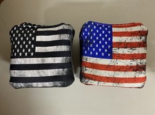 American Flag Cornhole pro bags stick and slide