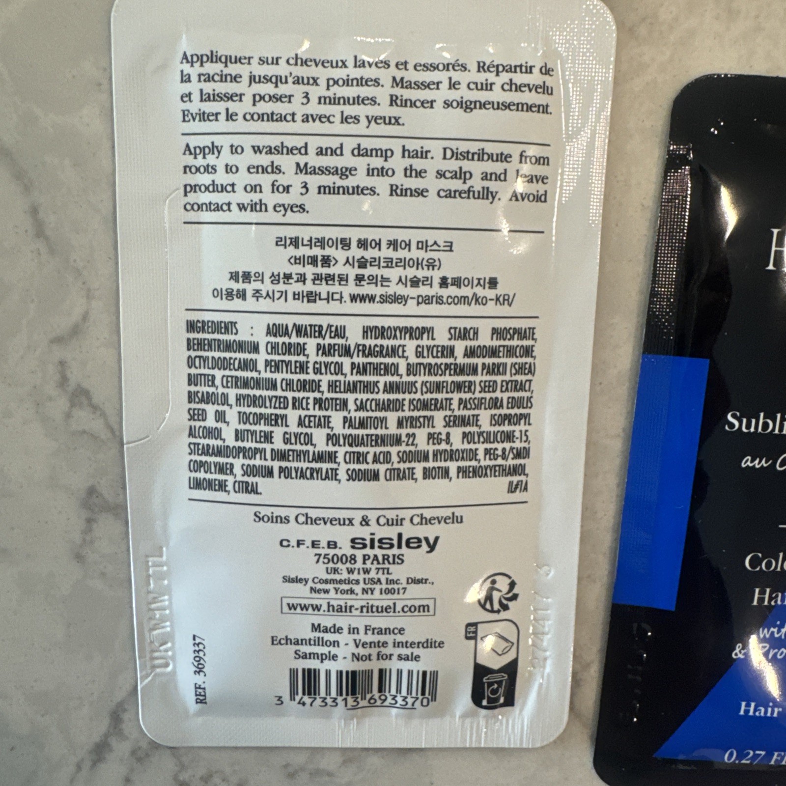 Sisley Hair Rituel Color Beautifying Hair Care Mask Each sample 8 ml x 8 = 64 ml