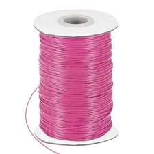175 Yards 1mm Waxed Polyester Cord with Spool for Jewelry Making, Dark Pink