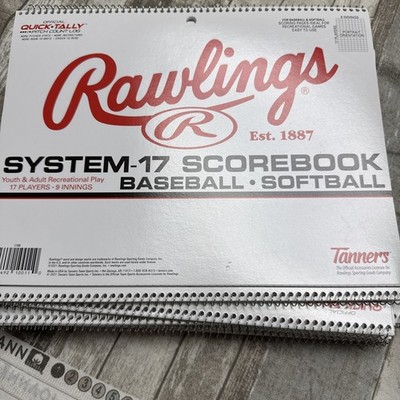 Lot of 3 Rawlings System-17 Baseball Softball Scorebook Youth Adult Recreational