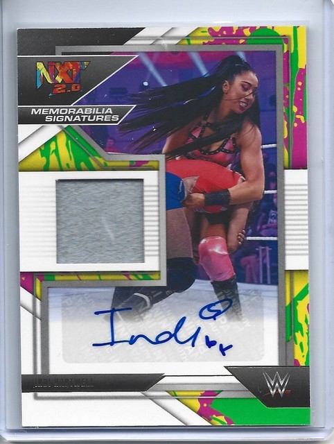 2022 Panini WWE NXT -  Indi Hartwell #MS-IHW Memoribilia Red Tie Dye Auto /25