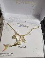 Fine Silver Plated Tinkerbell Disney Pendant Necklace