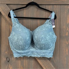 Cacique Women's Boost Plunge Bra Blue Size 46DDD NEW with Tags