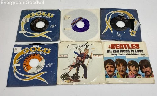 Lot of 6 Vinyl Records Dolly Parton Beatles Elvis Presley Stevie Wonder Etc