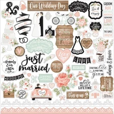 Our Wedding Cardstock Stickers 12"X12"-Elements