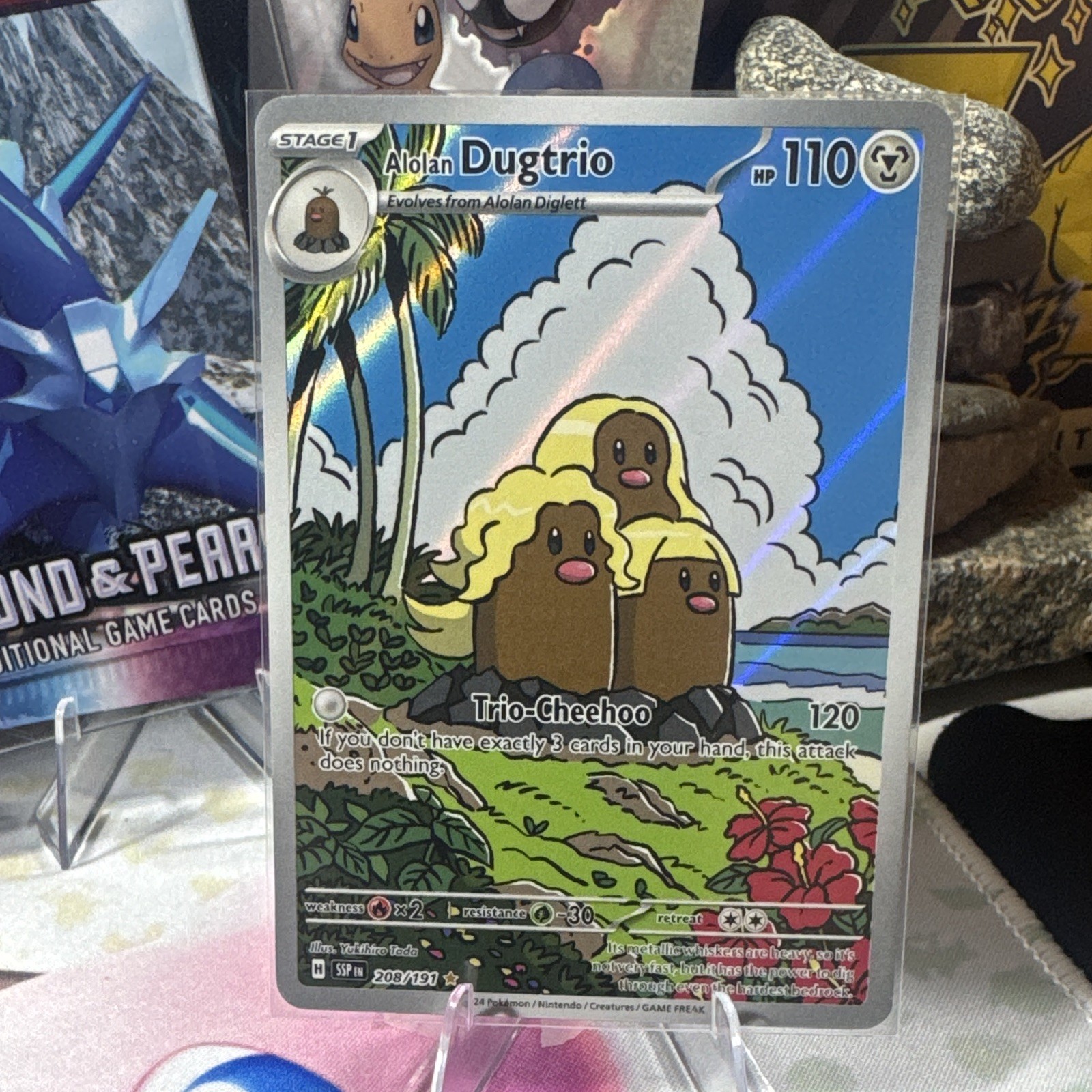 The Pokémon Company Alolan Dugtrio 208/191 Sv08 Surging Sparks IR Holo Eng