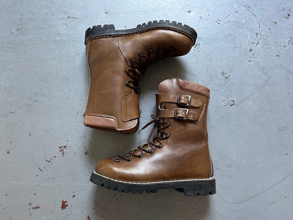 70 年代复古意大利军队棕色皮革游骑兵战斗扣靴欧盟 40.5 美国 7.5 — 第 2/4 张图片