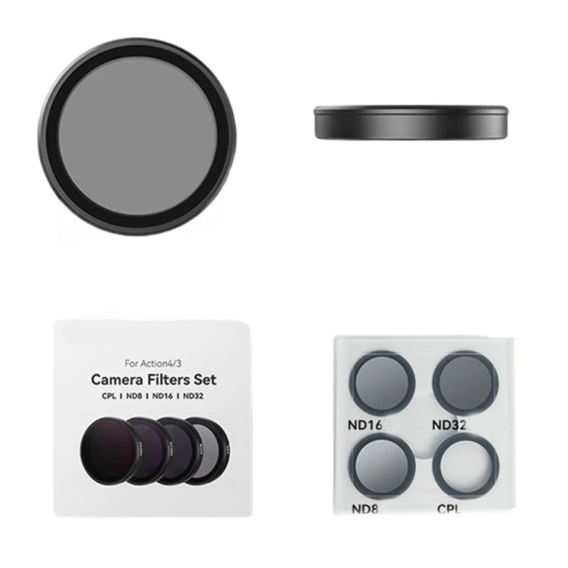 multi-coated action camera filter set with ND and CPL