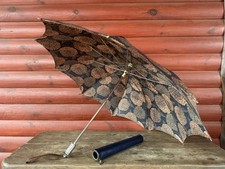 Vintage Knirps Folding Umbrella Floral Print  Case Germany 60s Retro RARE