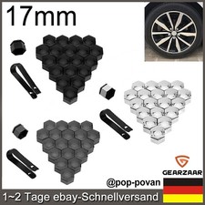 20X 17MM RADSCHRAUBENKAPPEN BOLZEN KAPPEN SET SCHWARZ / GRAU / CHROM + ABZIEHER