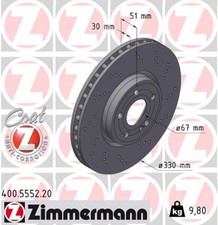 2x ZIMMERMANN Bremsscheibe COAT Z 400.5552.20 für MERCEDES CLA C118 GLA H247 GLB