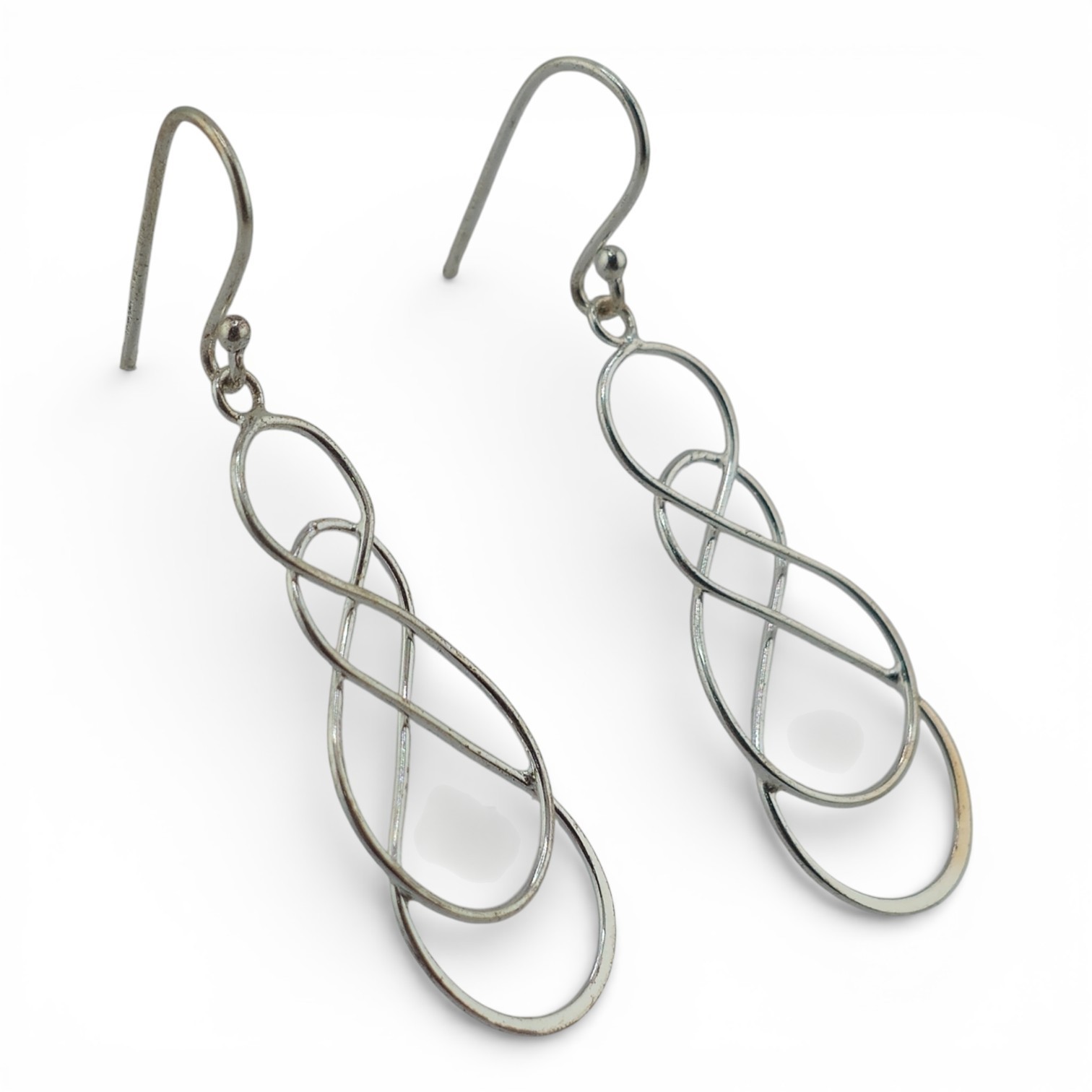 Loopdy Loop Dangle Earrings 925 Sterling Silver M… - image 1
