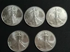 Lot of 5 Silver 2026 American Eagle 1 oz. Fine .999 US oz Coins