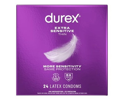 Durex Extra Sensitive Condoms 24 Pack Ultra Thin Regular Fit 56Mm