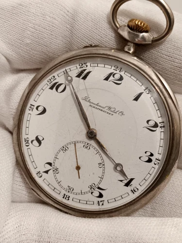 Vintage IWC International Watch Co. Schaffhausen Silver Antique Pocket, Working 