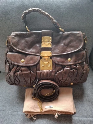 Authentic Miu Miu Dark Brown Coffer Bag - Photo 1/4