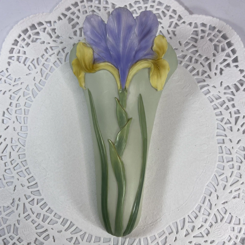 Ibis & Orchid дизайн стены карман ваза ирис #121 смолы зеленый синий желтый цветочный - Изображение 3 из 4
