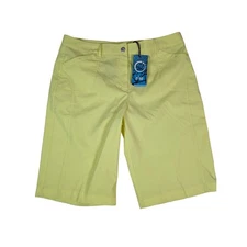 Nivo Sport Women's Bright Yellow Golf Short Stretch Performance Cool Comfort 10