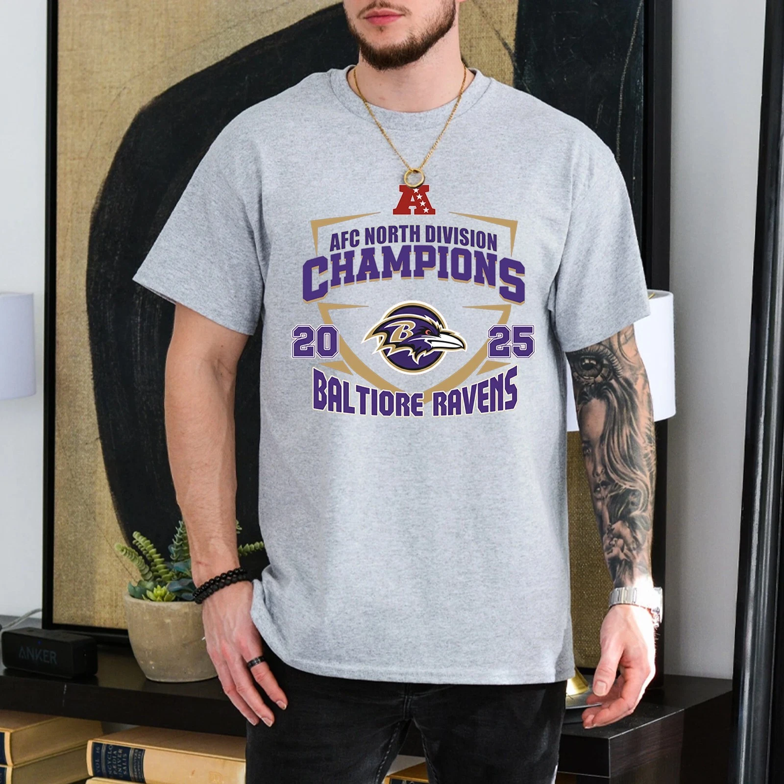 Baltimore Ravens AFC North Division Champions 2025 TShirt