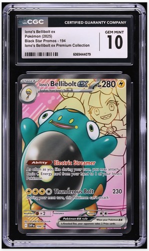 2025 😺 CGC 10 Iono's Bellibolt ex UR Holo Pokemon #172/159 Journey Together  - Picture 1 of 2