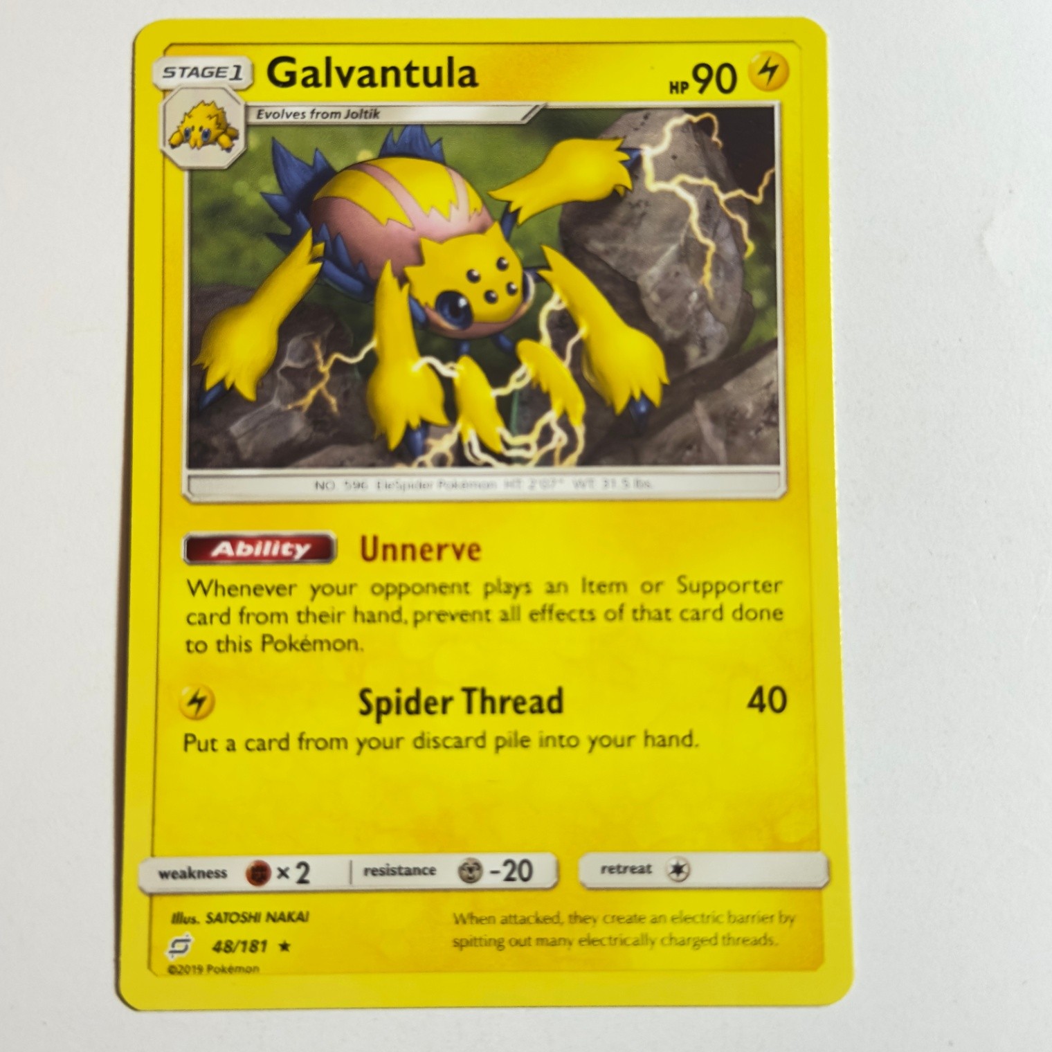 Galvantula 48/181 Rare Regular Card SM - Team Up Pokemon TCG LP