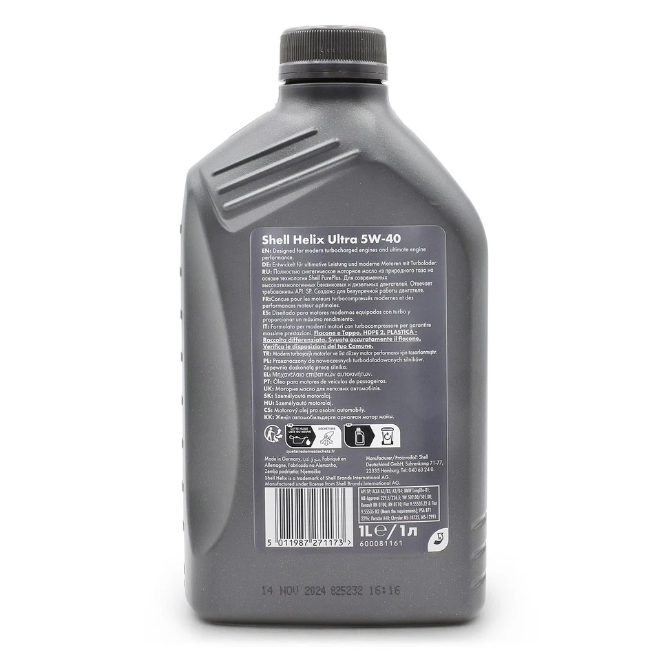 1 Liter Motorenöl Shell Helix Ultra 5W40 229.5 226.5 502.00 505.00 API SN PLUS - Bild 2 von 2