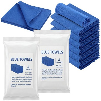 8 Pack Blue Surgical Huck Towels Operating Room Towels 100% Cotton Lint-Highl...